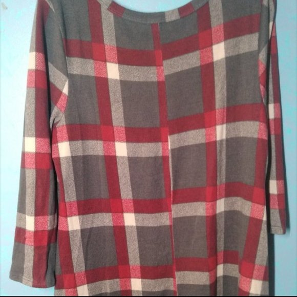 Cute! Sweet Claire Gingham Pattern Plaid Shift Dress, Womens Size Large - Picture 5 of 7